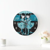 Regentag in Blau Große Wanduhr (Zuhause)