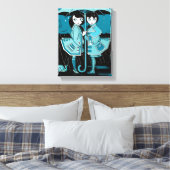 Regentag in Blau Leinwanddruck (Insitu (Schlafzimmer))