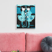 Regentag in Blau Leinwanddruck (Insitu (Wohnzimmer))