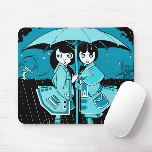 Regentag in Blau Mousepad (Mit Mouse)