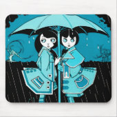 Regentag in Blau Mousepad (Vorne)