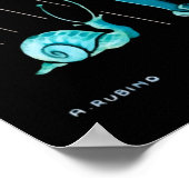 Regentag in Blau Poster (Ecke)