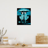 Regentag in Blau Poster (Küche)