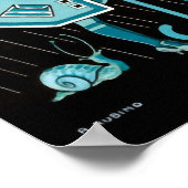 Regentag in Blau Poster (Ecke)