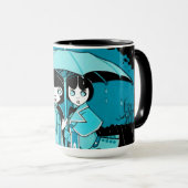 Regentag in Blau Tasse (VorderseiteRechts)