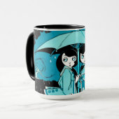 Regentag in Blau Tasse (Vorderseite Links)