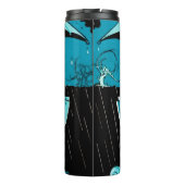 Regentag in Blau Thermosbecher (Rückseite)