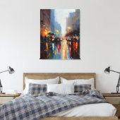 Regentag in der Stadt Leinwanddruck (Insitu (Schlafzimmer))