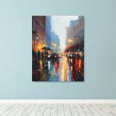 Regentag in der Stadt Leinwanddruck (Insitu (Holzboden))