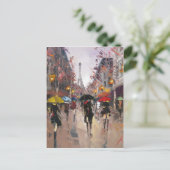 Regentag in Paris Postkarte (Stehend Vorderseite)