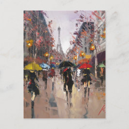 Regentag in Paris Postkarte