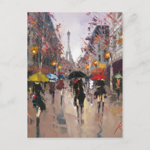 Regentag in Paris Postkarte