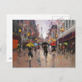 Regentag in Paris Postkarte (Vorne/Hinten)