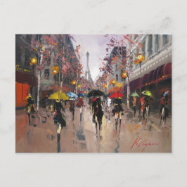 Regentag in Paris Postkarte
