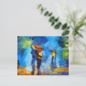 Regentag in Paris Postkarte (Stehend Vorderseite)