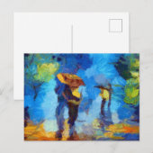 Regentag in Paris Postkarte (Vorne/Hinten)