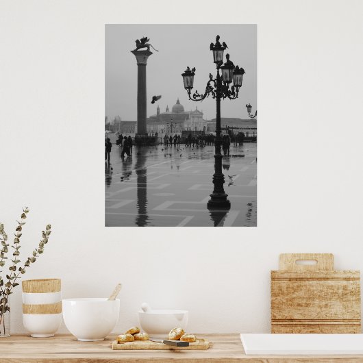 Regentag in Venedig Poster (Küche)