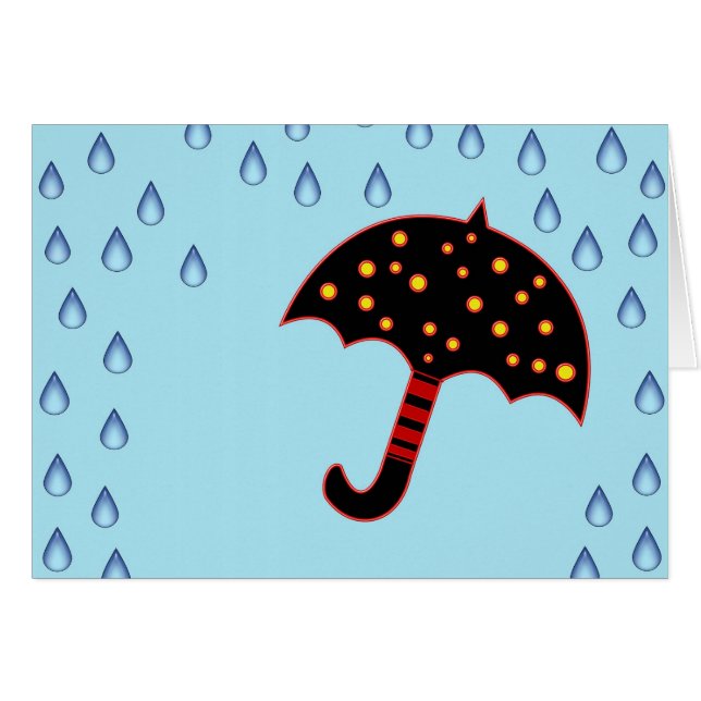 Regentag mit Regenschirm (Vorderseite (Horizontal))