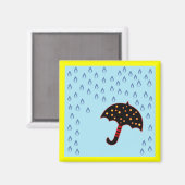 Regentag mit Regenschirm Magnet (Vorderseite/Rückseite)