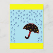 Regentag mit Regenschirm Postkarte (Vorderseite)