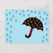 Regentag mit Regenschirm Postkarte (Vorderseite)