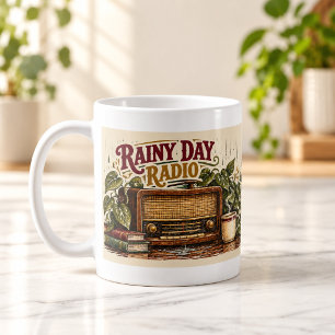 Regentag-Radio-Vintage-Holzschnitt-Tasse Kaffeetasse