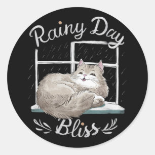 Regentag, Tag Bliss Katzen Runder Aufkleber