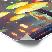 Regentag und Regenschirmposter Poster (Ecke)