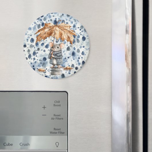Regentage Blaue Maus Blatt Regenschirm Magnet (In Situ (Kühlschrank))