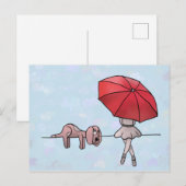 Regentage im blau postkarte (Vorne/Hinten)