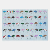 Regentage Umbrellas Umhüllungspapierblätter Geschenkpapier Set (Vorderseite 3)