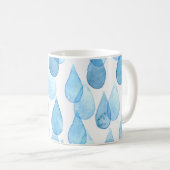 Regentage: Vintages Aquarellmuster Kaffeetasse (VorderseiteRechts)