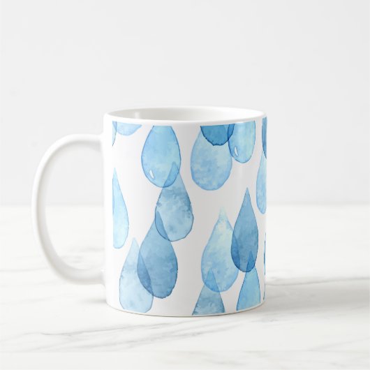 Regentage: Vintages Aquarellmuster Kaffeetasse (Links)