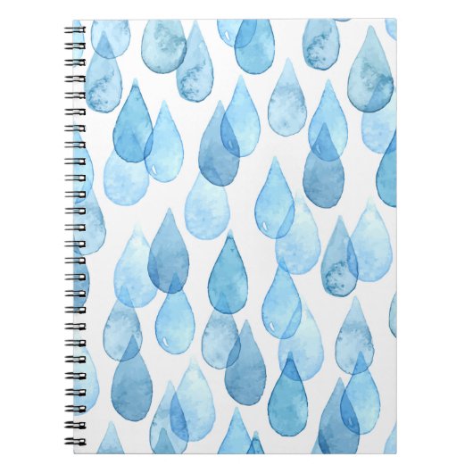 Regentage: Vintages Aquarellmuster Notizblock (Vorderseite)