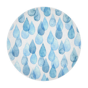 Regentage: Wasserfarbenmuster Vintage Schneidebrett