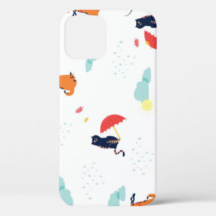 Regentagsfreunde: Katze Hund Vintage Case-Mate iPhone Hülle