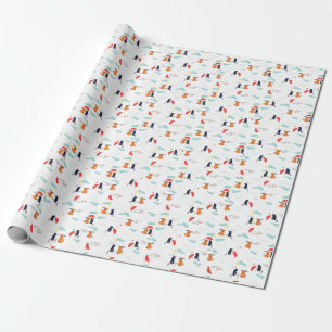 Regentagsfreunde: Katze Hund Vintage Geschenkpapier