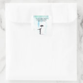 Regentanz Quadratischer Aufkleber (Tasche)