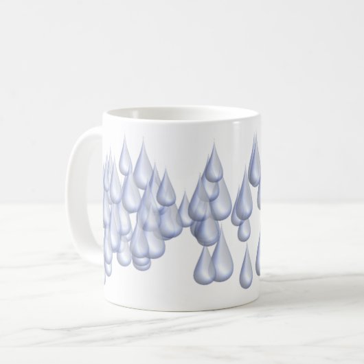Regentropfen (3D) Kaffeetasse (Vorderseite Links)