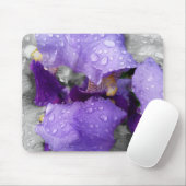 Regentropfen an Iris Mousepad (Mit Mouse)