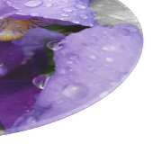 Regentropfen an Iris Schneidebrett (Ecke)