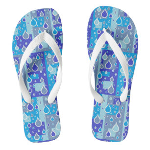 Regentropfen April-Schauer Multi Blau Design Badesandalen