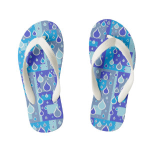 Regentropfen Aprils Schauer Multi Blau Design Kinderbadesandalen