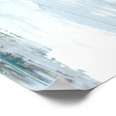 "Regentropfen" Aquamarine und beige Abstrakte Kuns Poster (Ecke)