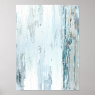 "Regentropfen" Aquamarine und beige Abstrakte Kuns Poster