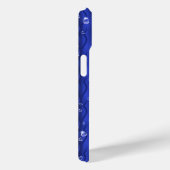 Regentropfen auf blauem Metall Case-Mate iPhone Hülle (Rückseite / Rechts)