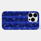 Regentropfen auf blauem Metall Case-Mate iPhone Hülle (Rückseite (Horizontal))