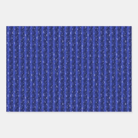 Regentropfen auf blauem Metall Geschenkpapier Set (Vorderseite 3)