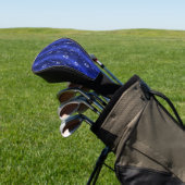 Regentropfen auf blauem Metall Golf Headcover (In SItu)