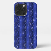 Regentropfen auf blauem Metall iPhone Hülle (Rückseite)
